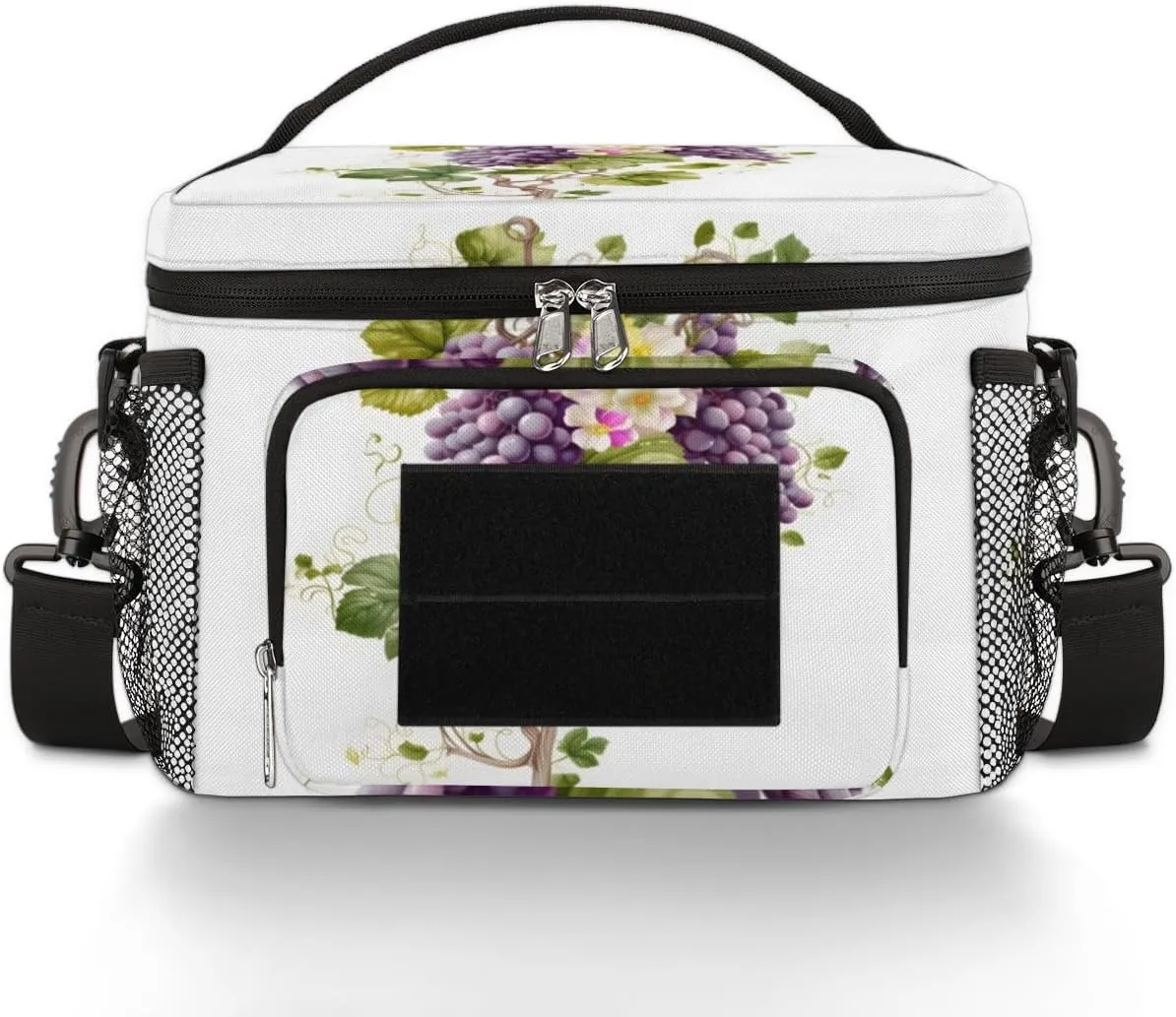 TropicalLife French Estate Vines Insulated Lunch Bag for Men Women Adult, Tactical Lunch Box Leakproof Lunch Cooler Tote Bag for Work Office Travel Camping