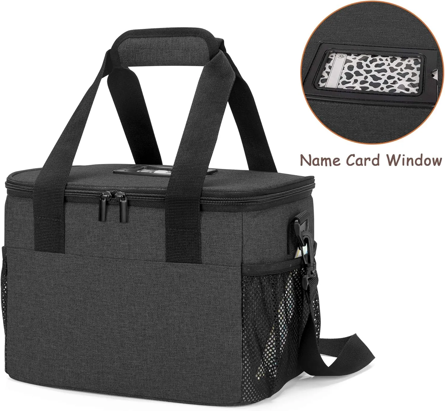 Trunab Reusable 6 Cups Drink Carrier for Delivery Insulated Drink Caddy with Handle and Shoulder Strap, Adjustable Dividers, Beverages Carrier Tote Bag, for Daily Life Takeout, Outdoors, Travel