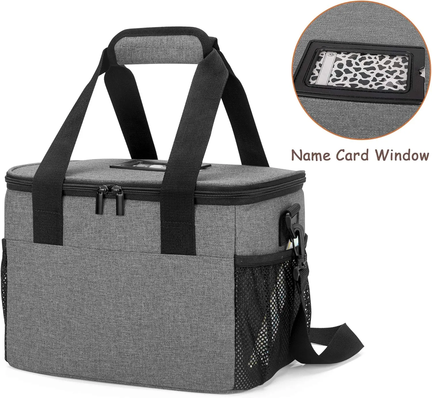 Trunab Reusable 6 Cups Drink Carrier for Delivery Insulated Drink Caddy with Handle and Shoulder Strap, Adjustable Dividers, Beverages Carrier Tote Bag, for Daily Life Takeout, Outdoors, Travel