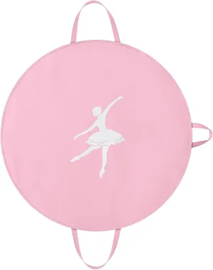 Tutu Garment Bag for Kids, 35" Tutu Bag for Hanging Clothes, Pancake Dance Bag for Dance Costume, Round Ballet Bag with 3 Handles for Children Girls, Pink