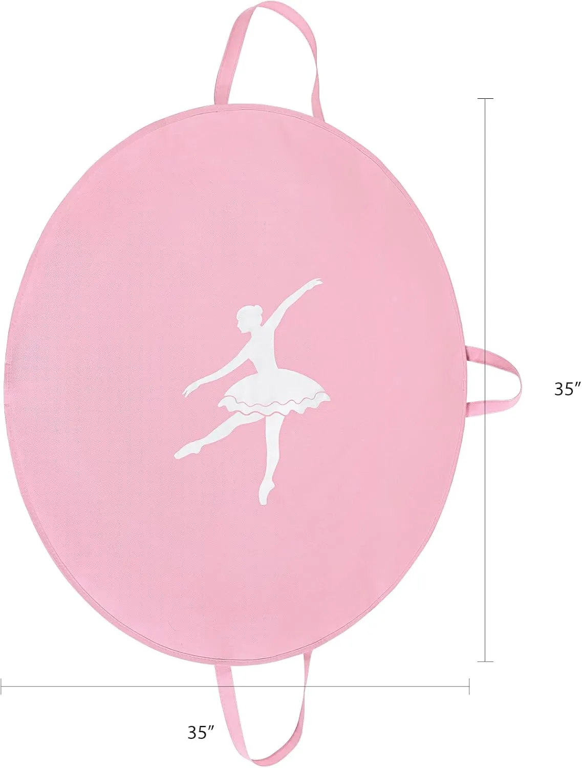 Tutu Garment Bag for Kids, 35" Tutu Bag for Hanging Clothes, Pancake Dance Bag for Dance Costume, Round Ballet Bag with 3 Handles for Children Girls, Pink