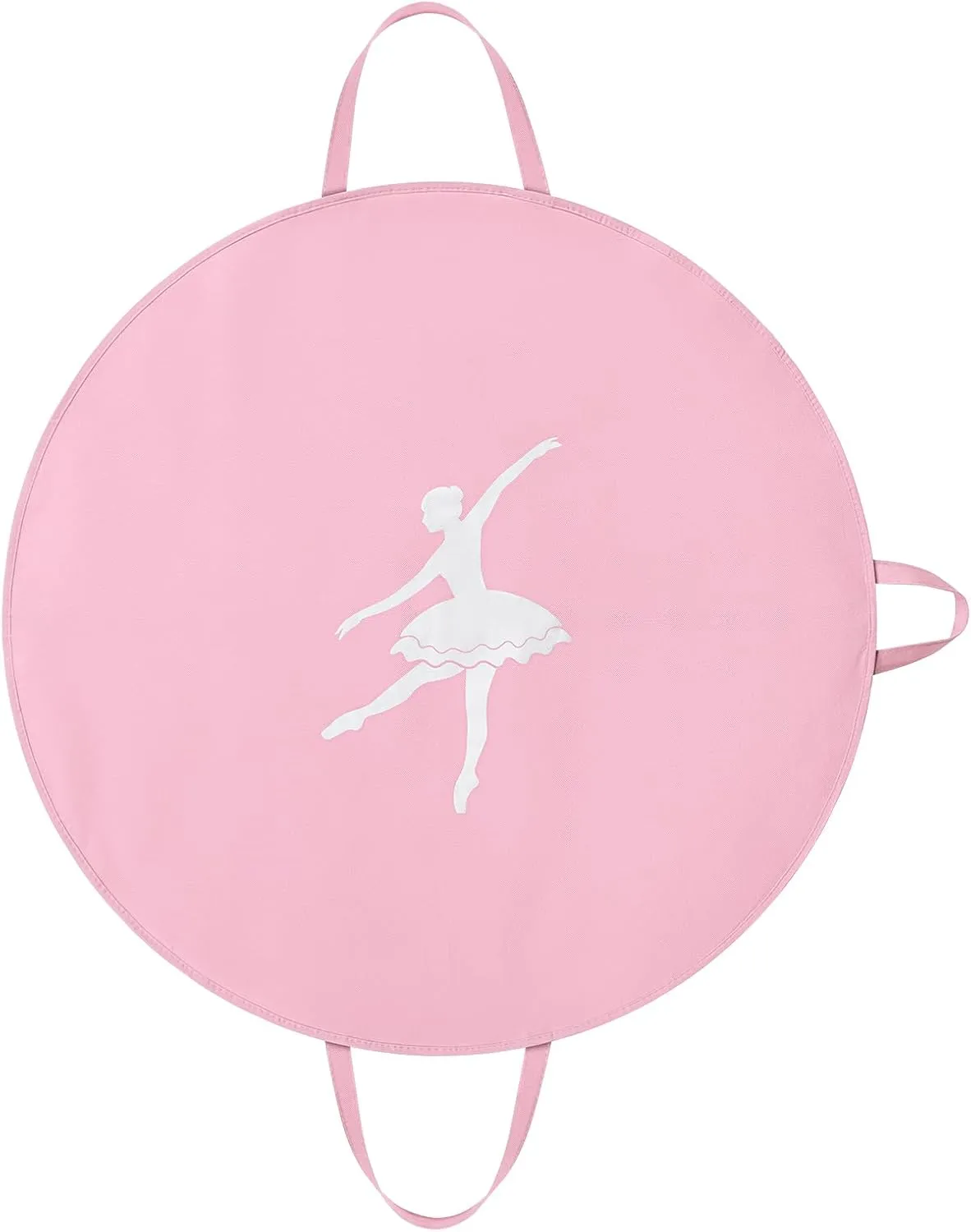 Tutu Garment Bag for Kids, 35" Tutu Bag for Hanging Clothes, Pancake Dance Bag for Dance Costume, Round Ballet Bag with 3 Handles for Children Girls, Pink