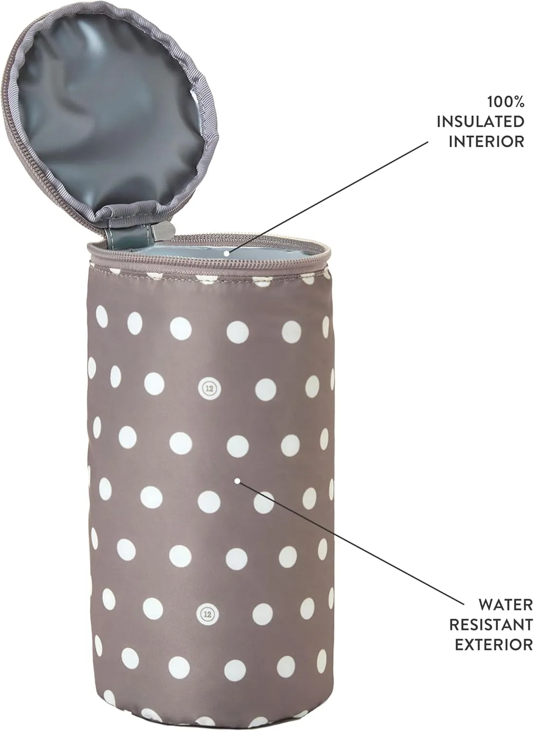 TWELVElittle Insulated Bottle Pouch, Portable Baby Bottle Practical Cooler Bag, Portable Travel Bottle Warmer for On-The-Go Convenience, Breastmilk Storage Bag, 2-Pack, Star & Polka Dot, AC131ST PD