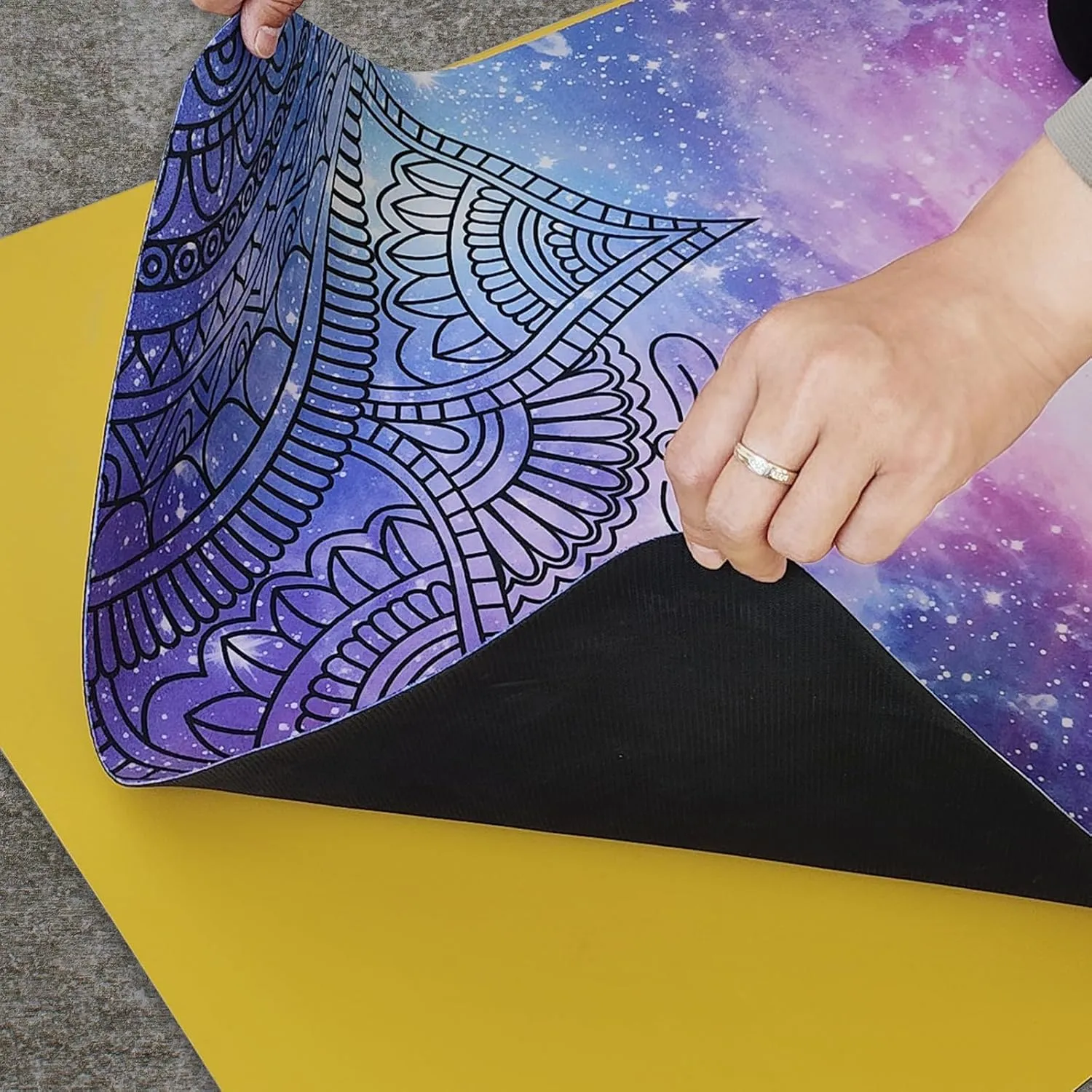 U&M 72'' x 27'' Travel Yoga Mat 1.5mm Thick - Non-Slip Natural Rubber Base & Suede Mat,Natural Rubber Yoga Mat Can be used as a cover layer for studio mats,For All Types of Yoga
