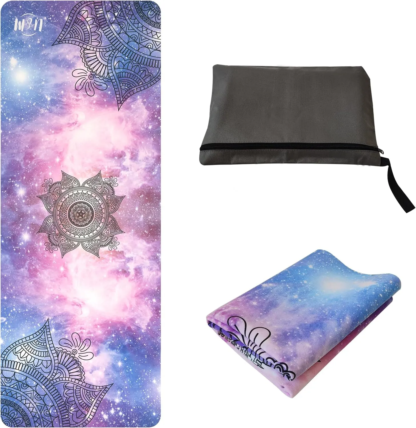 U&M 72'' x 27'' Travel Yoga Mat 1.5mm Thick - Non-Slip Natural Rubber Base & Suede Mat,Natural Rubber Yoga Mat Can be used as a cover layer for studio mats,For All Types of Yoga