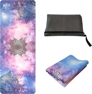U&M 72'' x 27'' Travel Yoga Mat 1.5mm Thick - Non-Slip Natural Rubber Base & Suede Mat,Natural Rubber Yoga Mat Can be used as a cover layer for studio mats,For All Types of Yoga