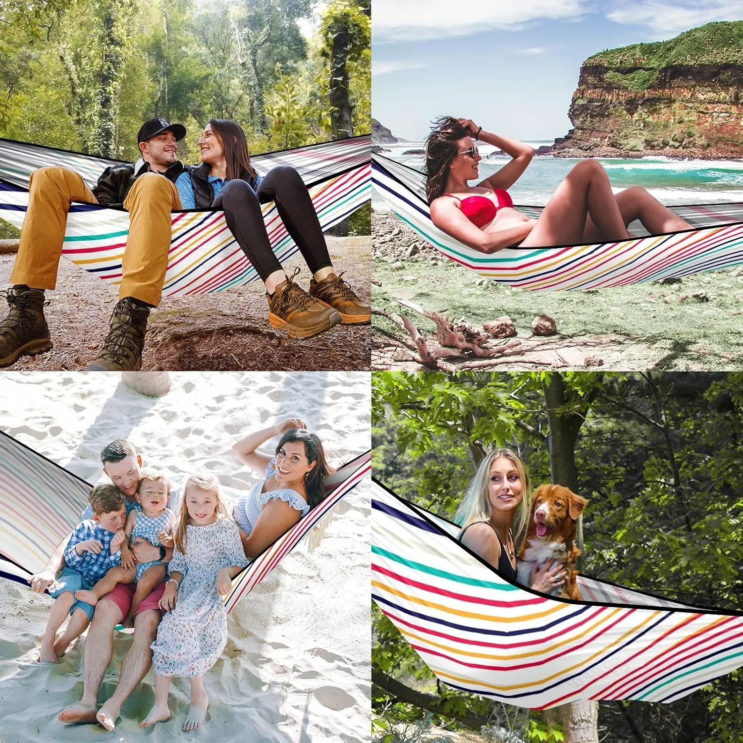 Ultra-Durable Portable Hammock for Camping Outdoor Enthusiasts Lightweight Travel Hammock Quick Setup Garden and Tree Hammock Ripple Wave Ideal for Backpacking, Hiking & Relaxation