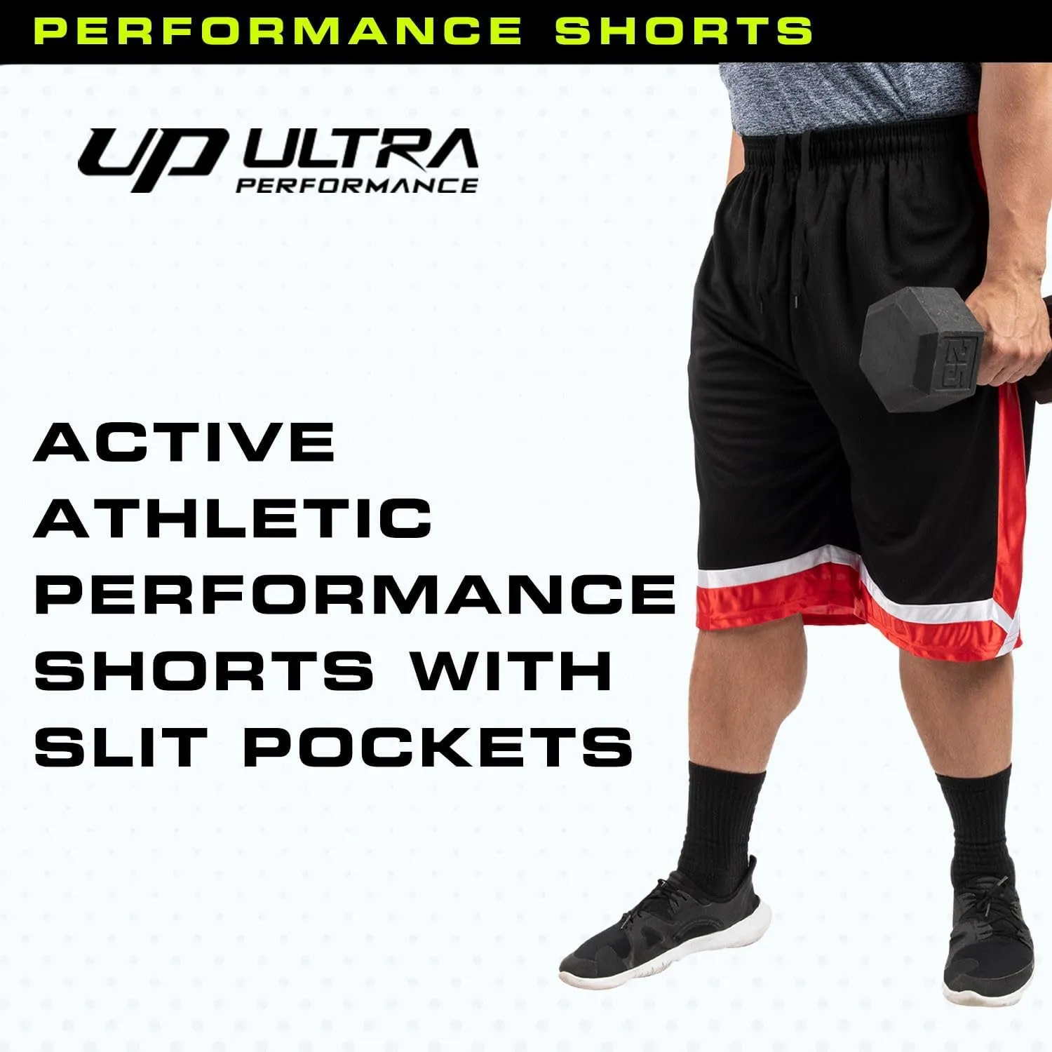 Ultra Performance 5 Pack Mens Shorts, Athletic Gym Shorts Workout Basketball Shorts for Men, SM - 5X