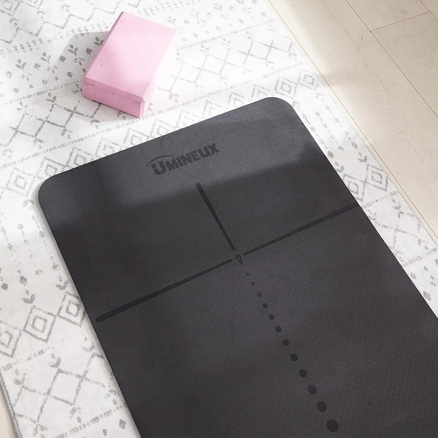 UMINEUX Yoga Mat Extra Thick 1/3'' Non Slip Yoga Mats for Women Eco Friendly TPE Fitness Exercise Mat with Carrying Sling & Storage Bag