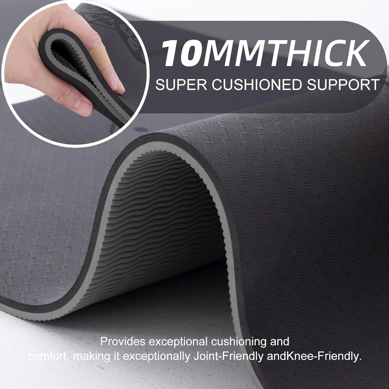 UMINEUX Yoga Mat Extra Thick 1/3'' Non Slip Yoga Mats for Women Eco Friendly TPE Fitness Exercise Mat with Carrying Sling & Storage Bag