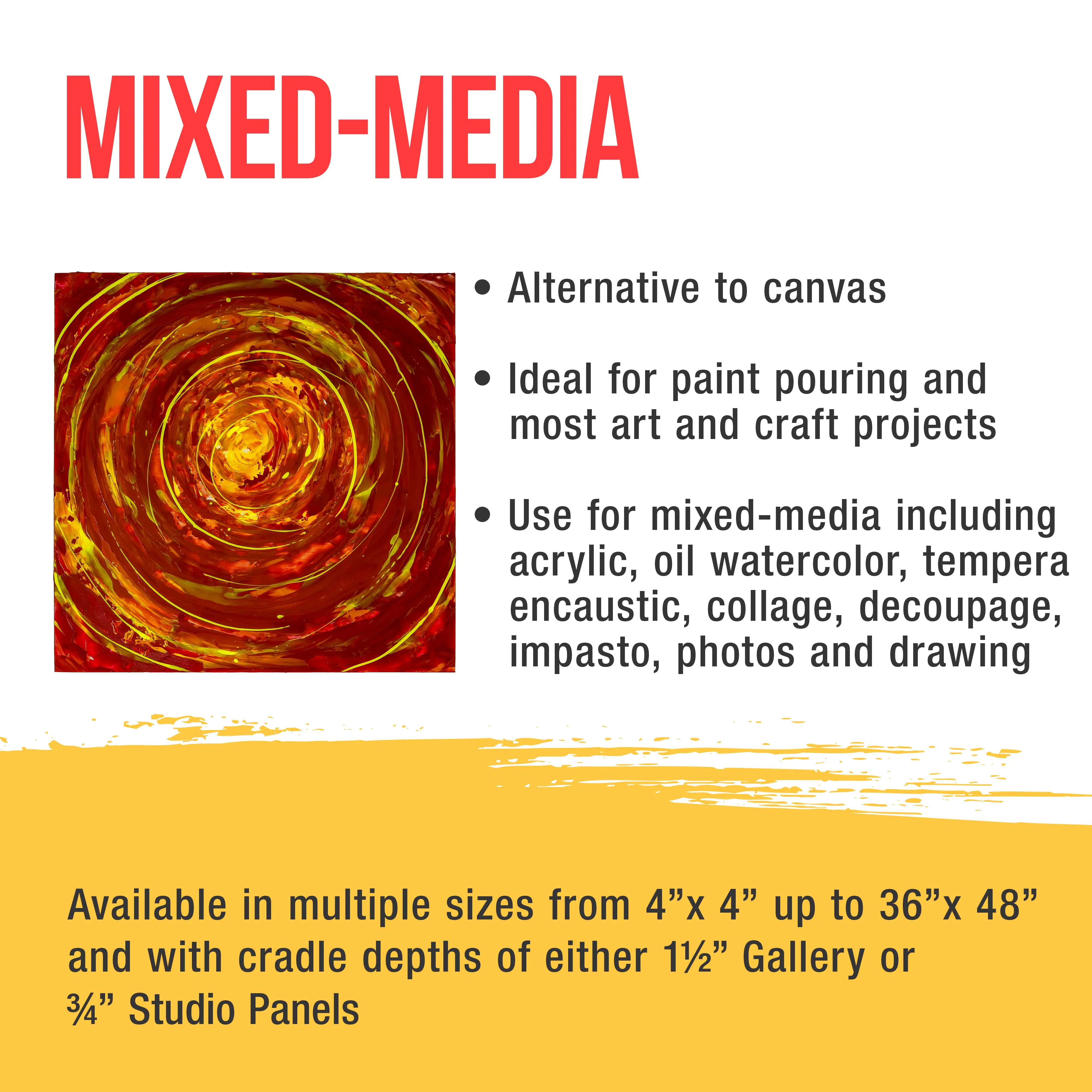 Unfinished Cradled Wood Panels for Painting, 2 Pack of 20x20 inch - Studio Birch Wooden Canvas Boards 3/4" Deep - Mixed-Media Craft, Acrylic, Oil, Encaustic, Paint Pouring Panel Board