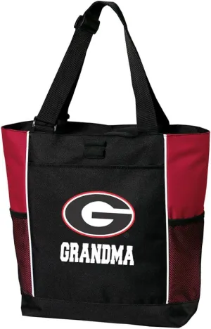 University of Georgia Grandma Tote Bags Red Georgia Bulldogs Grandmother Totes Beach Travel