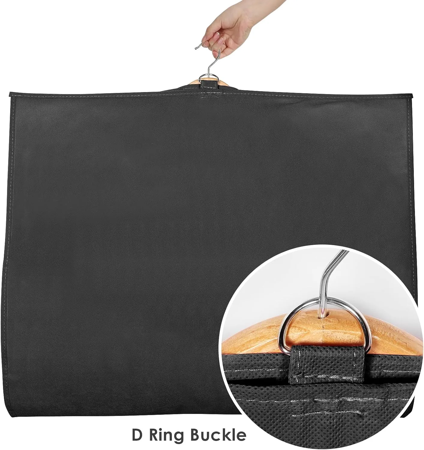 Univivi 40 Inch Kids Dance Costume Garment Bag, Dance Competition Garment Bags for Teens With 3 Medium Clear Zipper Pockets for Storage And Travel (Black) - 8 Pack