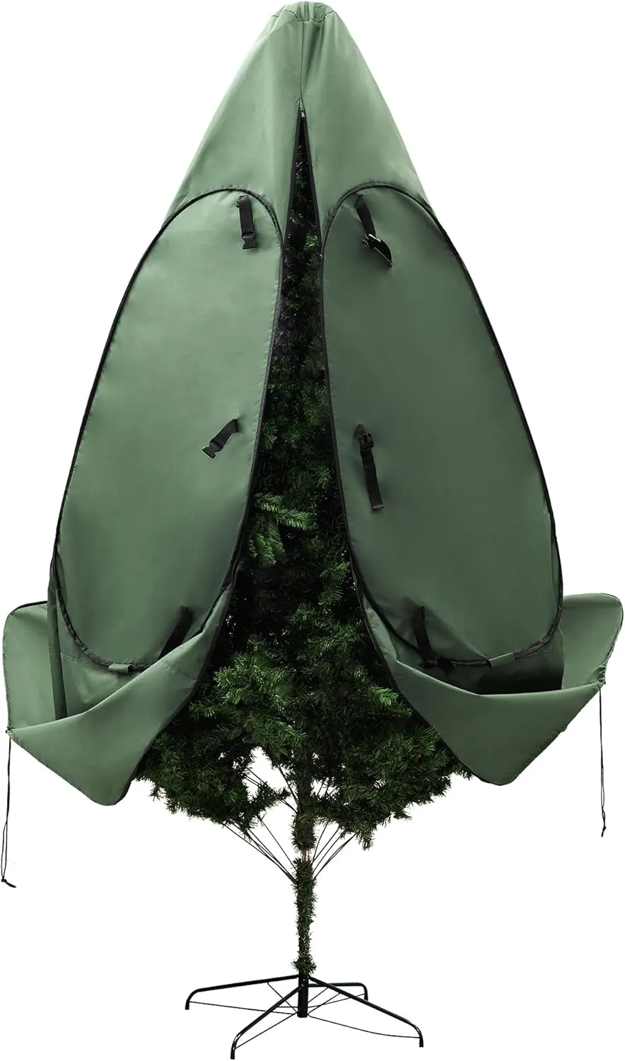 Upright Christmas Tree Storage Bag 9 Foot Tree, 9 ft Christmas Tree Storage Bag, Christmas Tree Cover For Upright Storage Fit 8 Ft / 9 Ft / 10 Ft Christmas Tree Bags Storage 9 ft Green