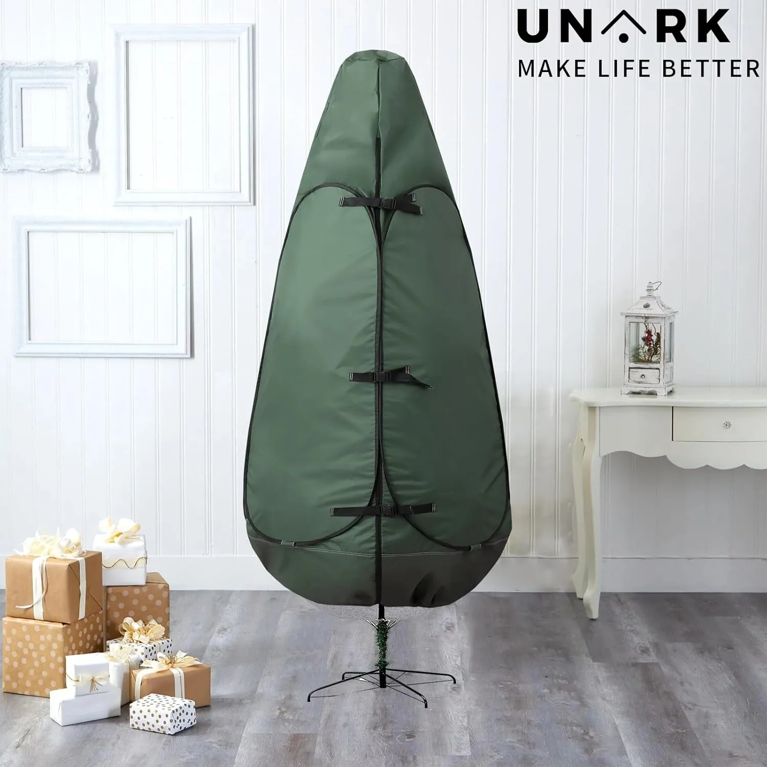Upright Christmas Tree Storage Bag 9 Foot Tree, 9 ft Christmas Tree Storage Bag, Christmas Tree Cover For Upright Storage Fit 8 Ft / 9 Ft / 10 Ft Christmas Tree Bags Storage 9 ft Green