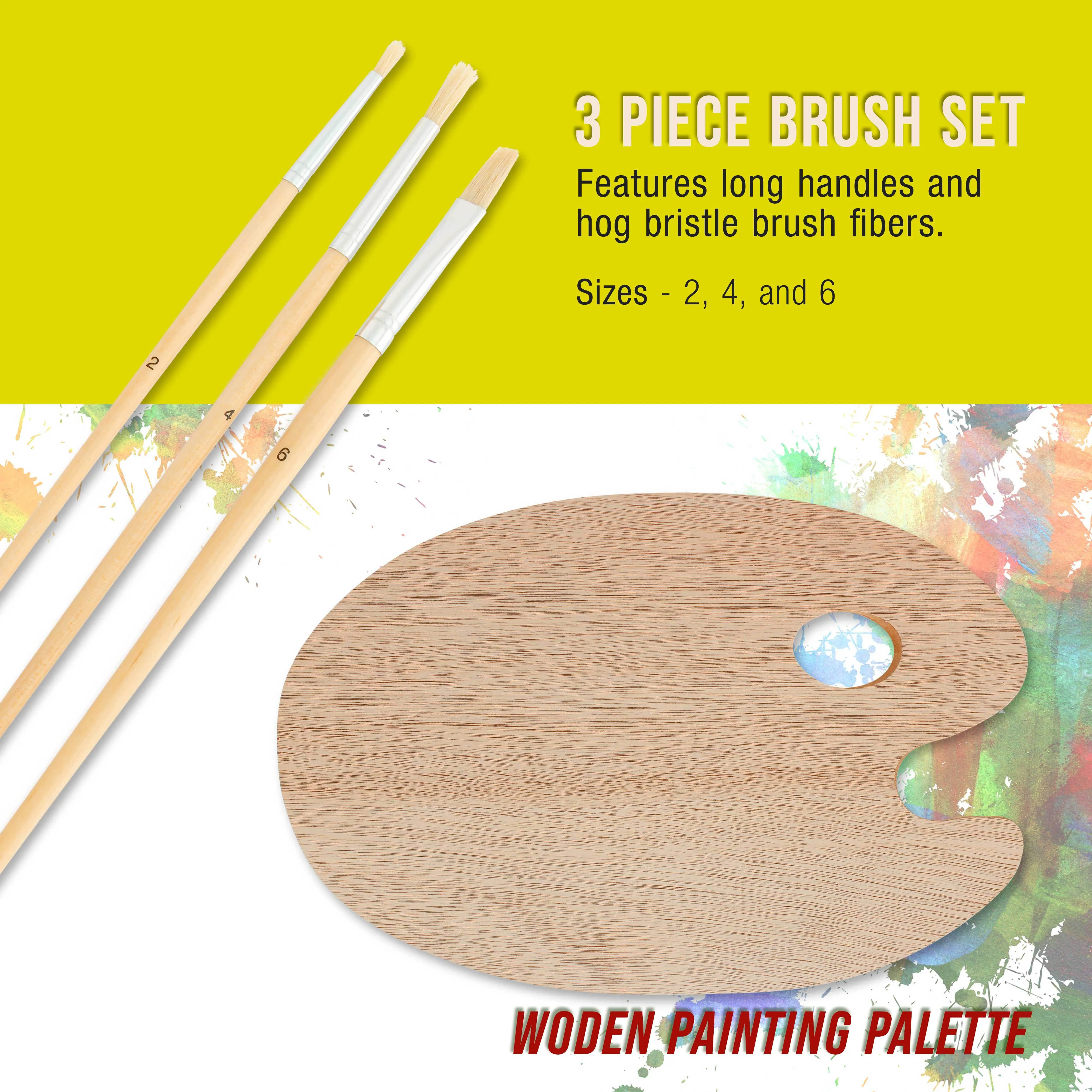U.S. Art Supply 14-Piece Artist Painting Set with 6 Vivid Oil Paint Colors, 12" Easel, 2 Canvas Panels, 3 Brushes, Wood Painting Palette - Beginners