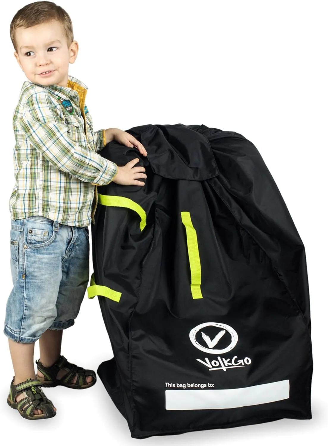 V VOLKGO Car Seat Travel Bag for Airplane - Backpack Padded Shoulder Straps Cover for Airplane. Gate Check Bag, Car Seat Bags For Air Travel, Fits all Carriers, Bags for Airtravel.