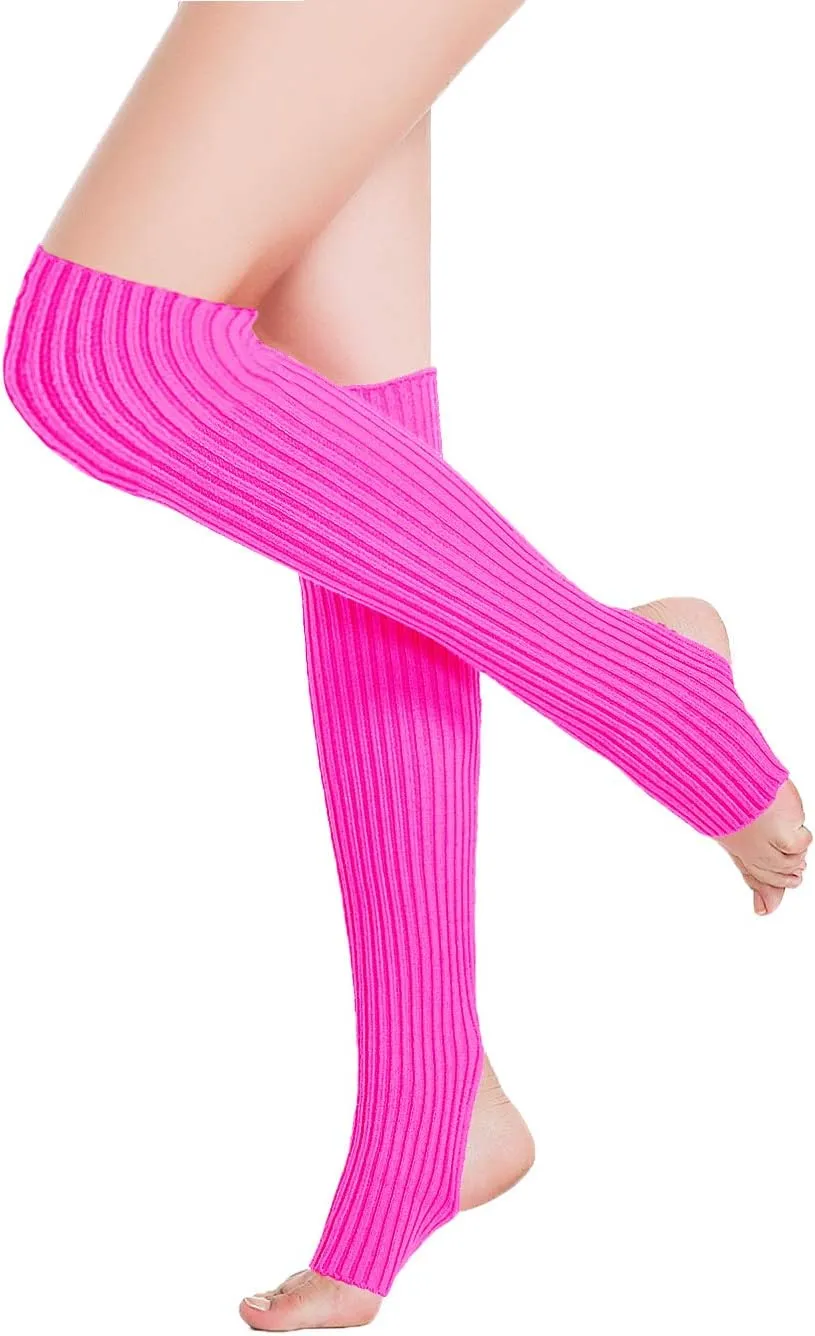 v28 Women’s Neon Knit Leg Warmer for 80s Party Dance Sports Yoga