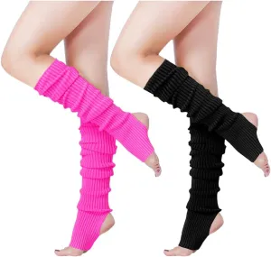 v28 Women’s Neon Knit Leg Warmer for 80s Party Dance Sports Yoga