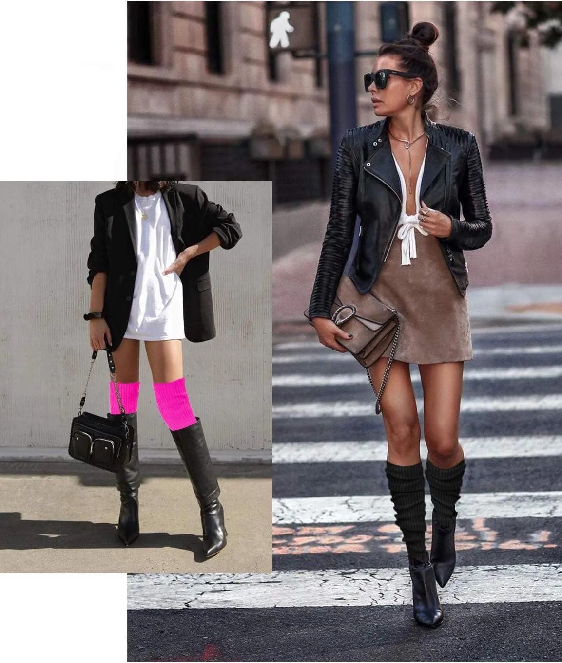 v28 Women’s Neon Knit Leg Warmer for 80s Party Dance Sports Yoga
