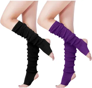 v28 Women’s Neon Knit Leg Warmer for 80s Party Dance Sports Yoga