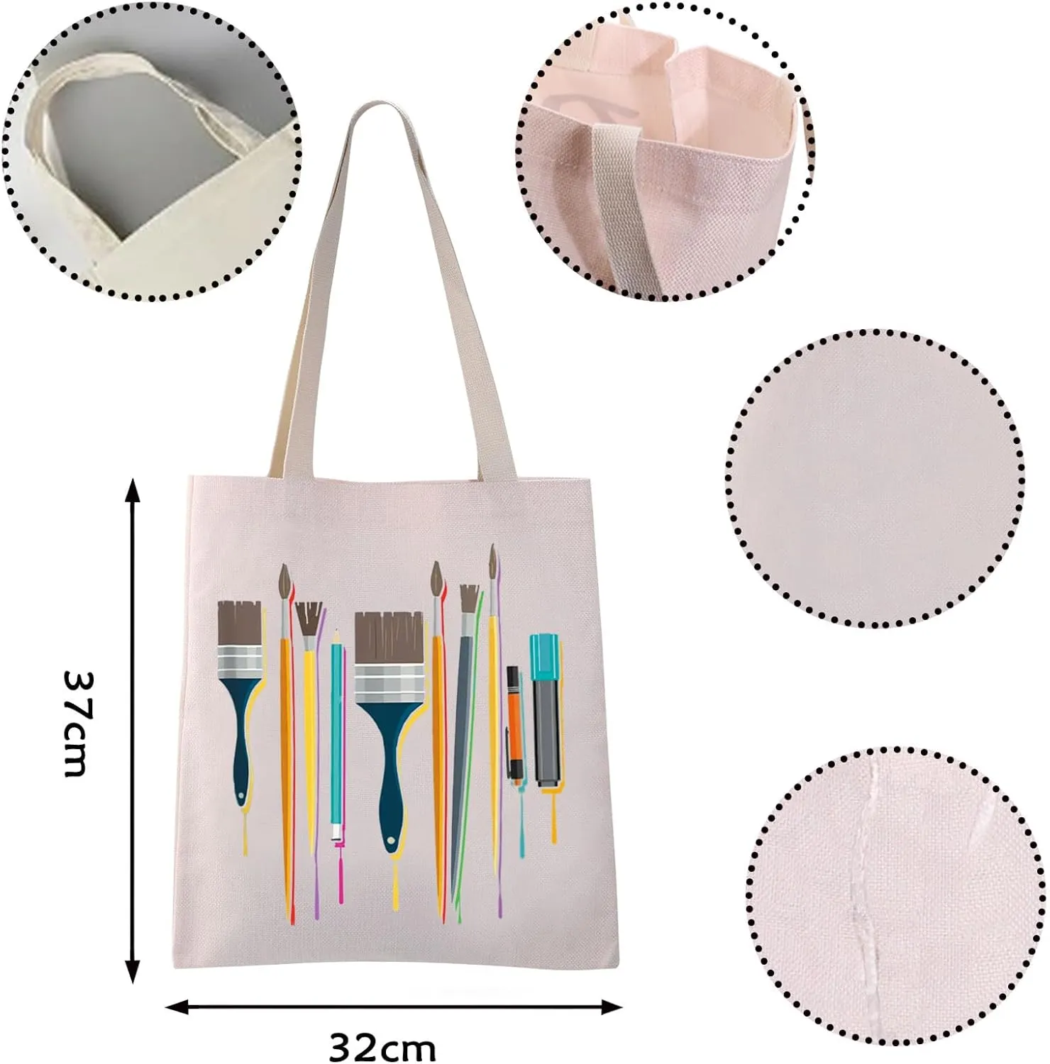 VAMSII Artist Tote Bag Painter Gift Bag Creativity is Intelligence Having Fun Art Teacher Gifts Art Student Gifts Supply Bag