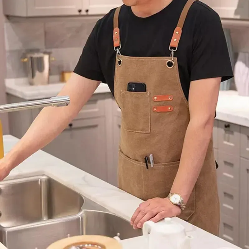 Versatile Canvas Apron Kitchen Garden Work  Style
