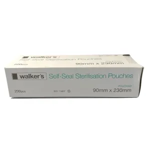 Walker's Self-Seal Sterilisation Pouches 90mm x 230mm Box 200