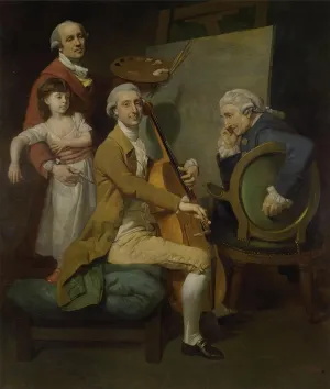 WALLKiART Abstract Painting Posters Art Prints Canvas Painting Artwork Self portrait with His Daughter Maria Theresa by Johan Zoffany Prints on Canvas for Home Decor 60x90cm