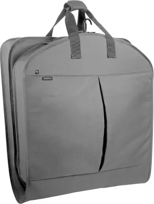 WallyBags Deluxe Travel Garment Bag with Two Pockets, Grey, 40-inch