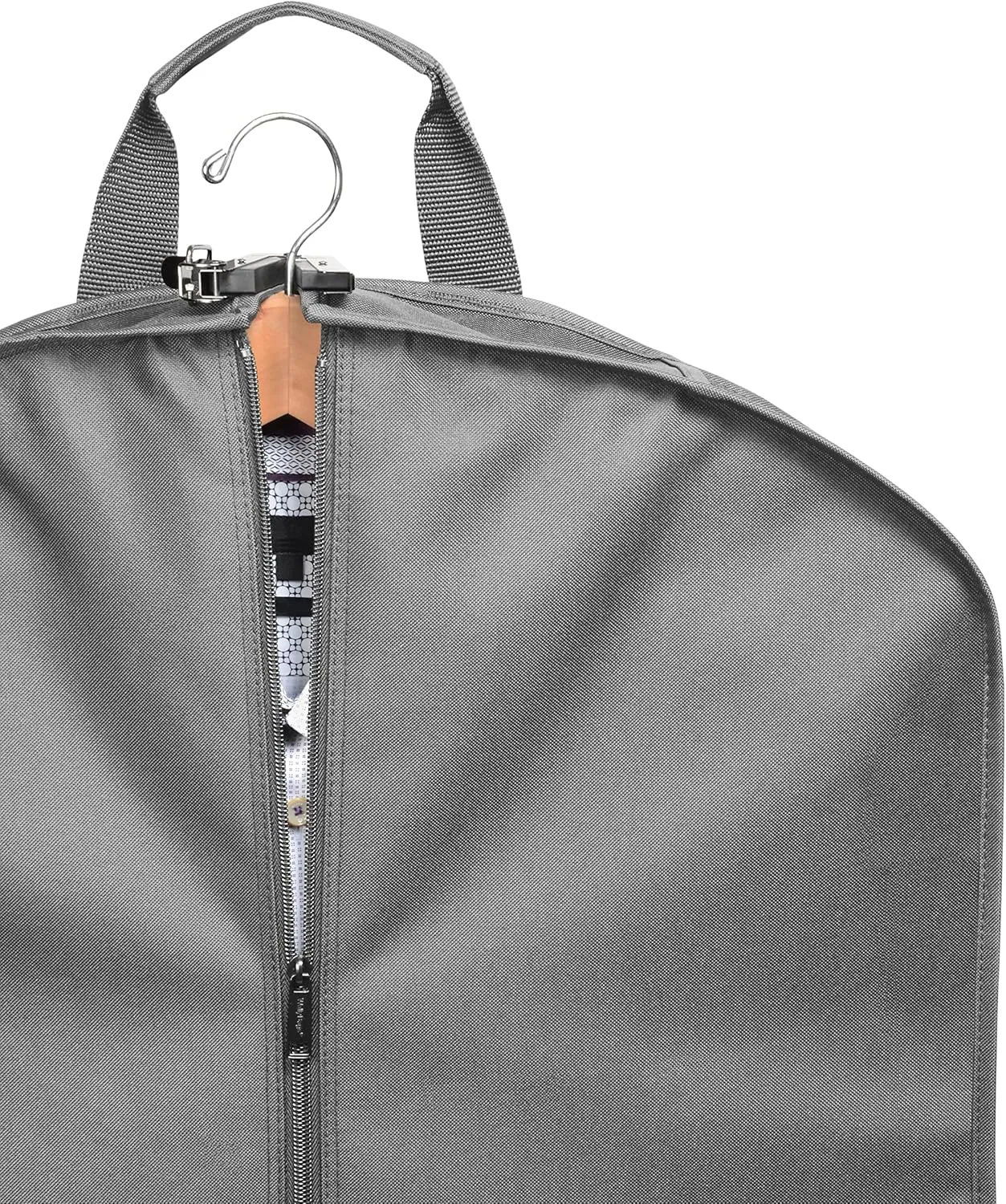 WallyBags Deluxe Travel Garment Bag with Two Pockets, Grey, 40-inch