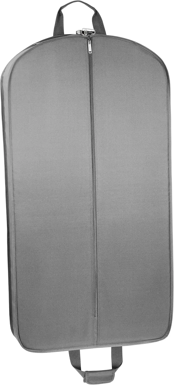 WallyBags Deluxe Travel Garment Bag with Two Pockets, Grey, 40-inch