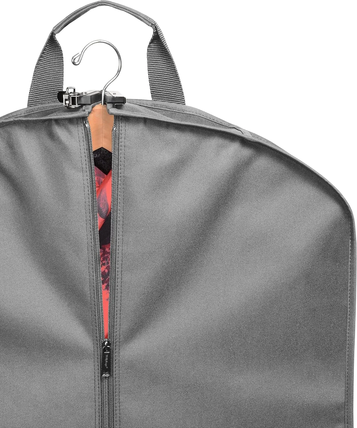 WallyBags Deluxe Travel Garment Bag with Two Pockets, Grey, 52-inch