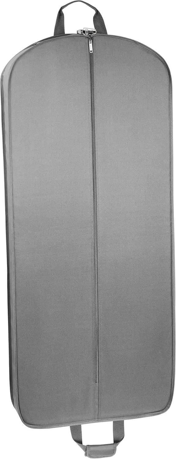 WallyBags Deluxe Travel Garment Bag with Two Pockets, Grey, 52-inch
