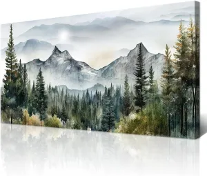 Wapluam Abstract Mountain Landscape Wall Painting Canvas Wall Art For Living Room Bedroom Wall Decor Modern Home Decor Office Wall Decorations Stretched And Framed Pictures Ready To Hang ArtWorks