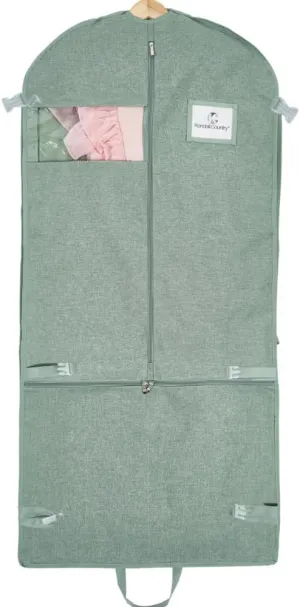 Waterproof Hanging Garment Bag 52 inch Deluxe Clothes Bag with Gusset, 4 Pockets & Side Zip for Dance Costumes, Sports, Skating, Theatre, Beauty Pageants & More by Kendall Country (Moss)