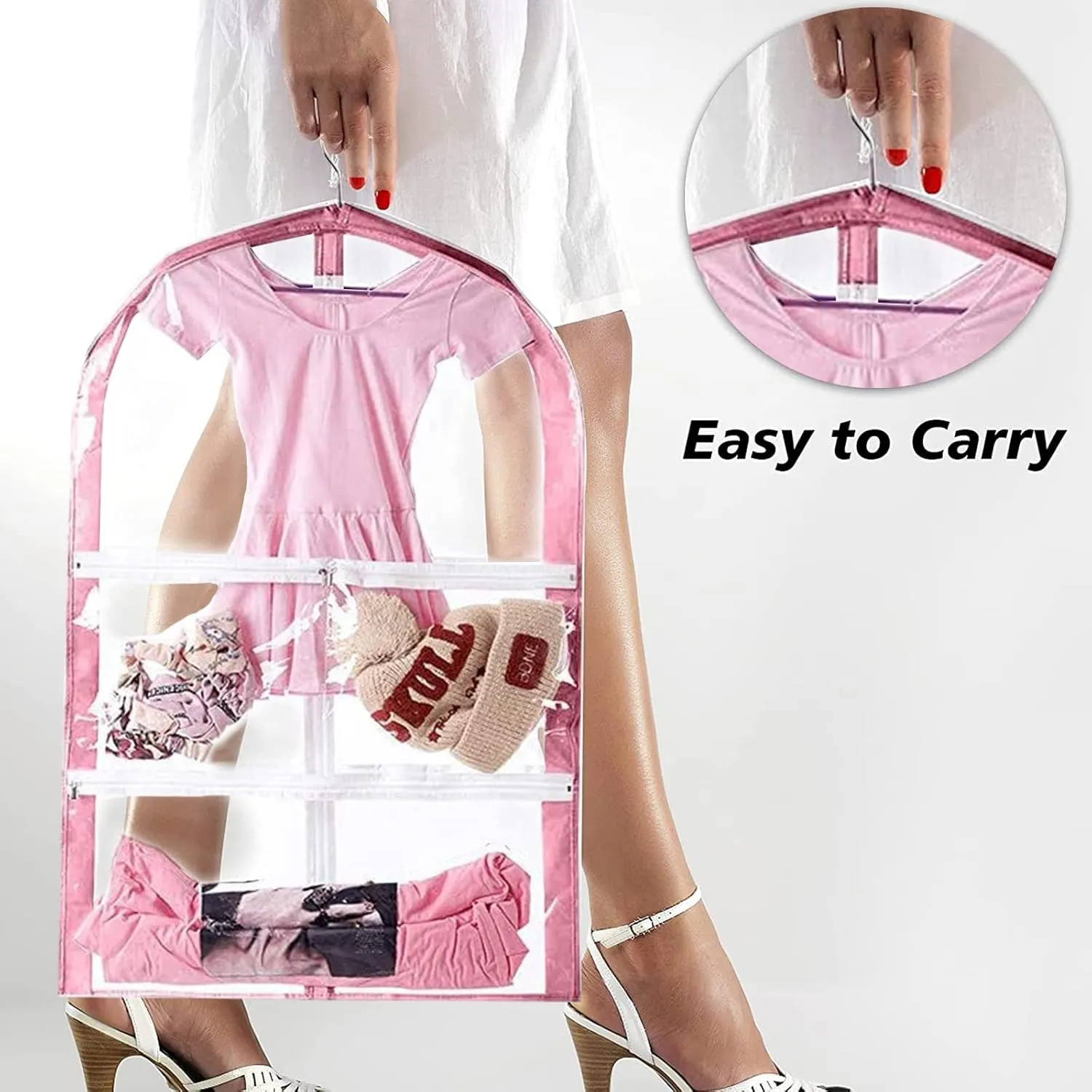 Waterproof Hanging Garment Bag,35 Inch Garment Bags For Hanging Clothes,Garment Bags For Travel Storage,Kids Garment Bag with Full Zipper for Dance Costumes,Sports,Skating,Theatre,Beauty Pageants