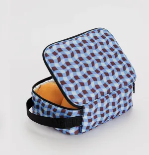 Wavy Gingham Blue Lunch Bag Baggu