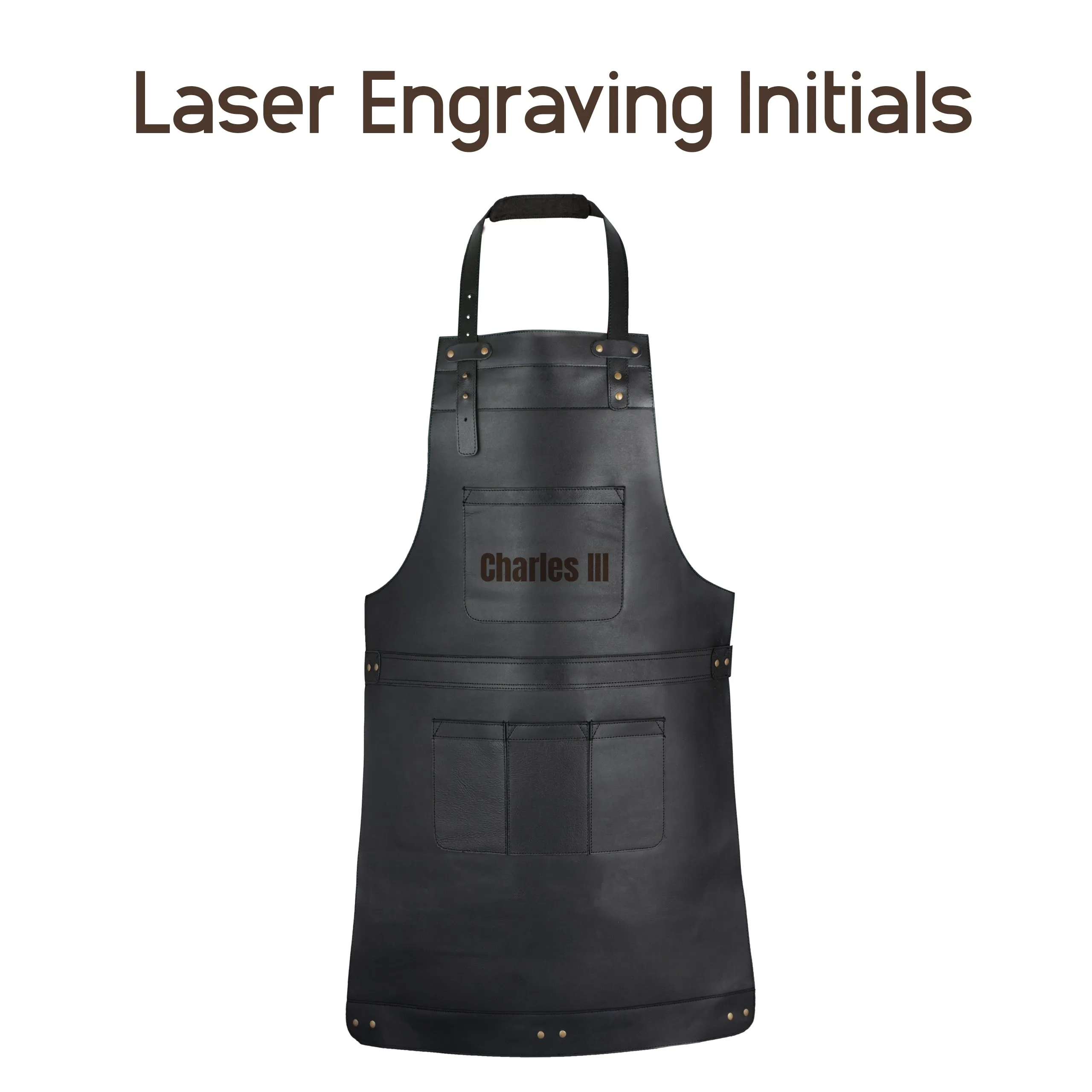 Waxed Black Leather Canvas apron and Roll with Cap and Mitts Gift Set