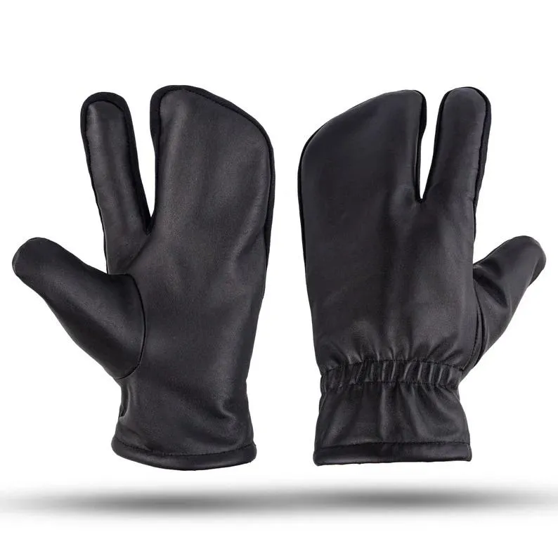 Waxed Black Leather Canvas apron and Roll with Cap and Mitts Gift Set