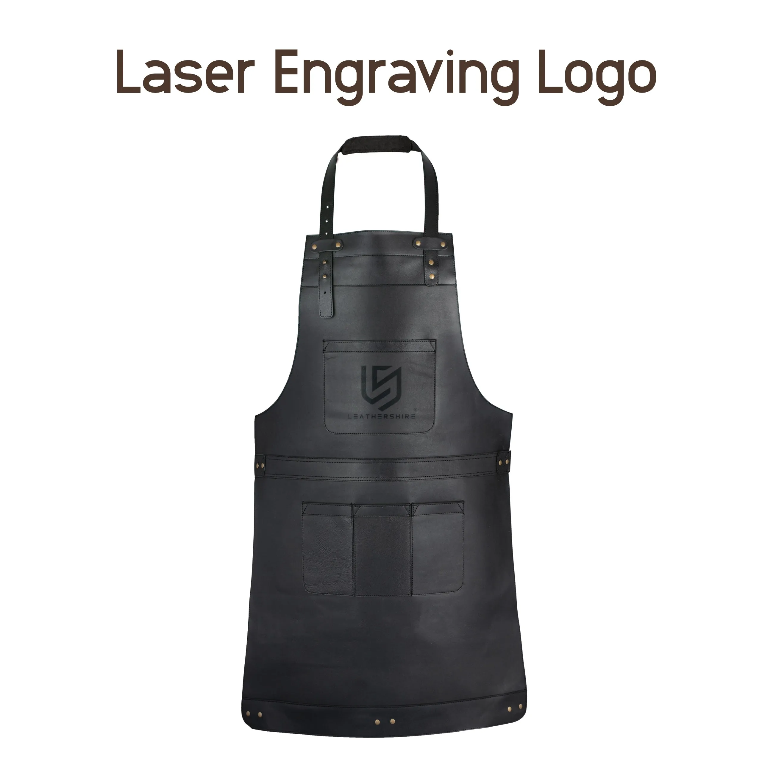 Waxed Black Leather Canvas apron and Roll with Cap and Mitts Gift Set