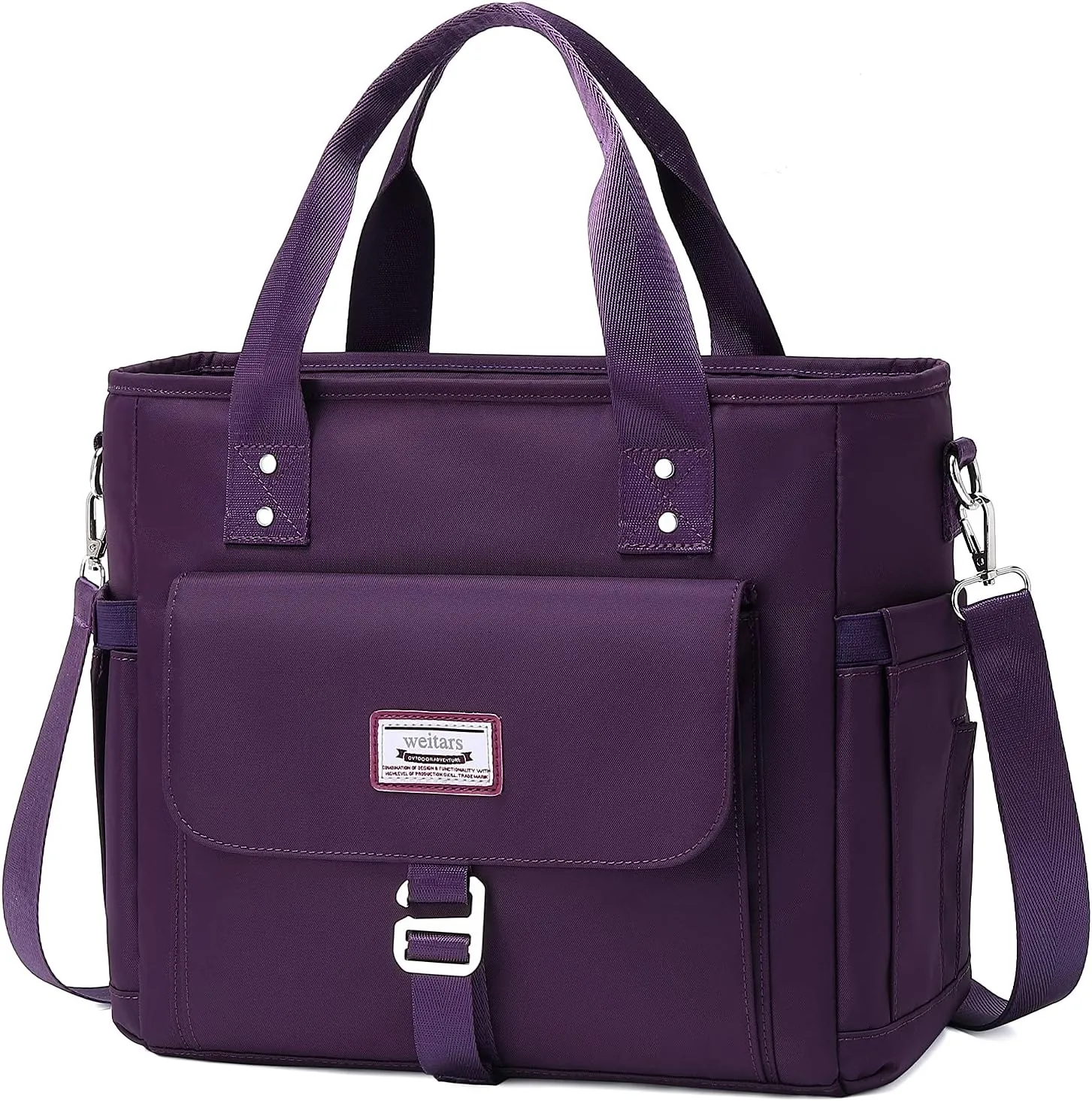 Weitars Lunch Bag for Women Work,Insulated Lunch Box Extra Large Lunch Tote Bag,Wide-Open Tote Cooler Bag With Removable Shoulder Strap with Side Pocket,Lunchbag For Picnic Hiking Beach