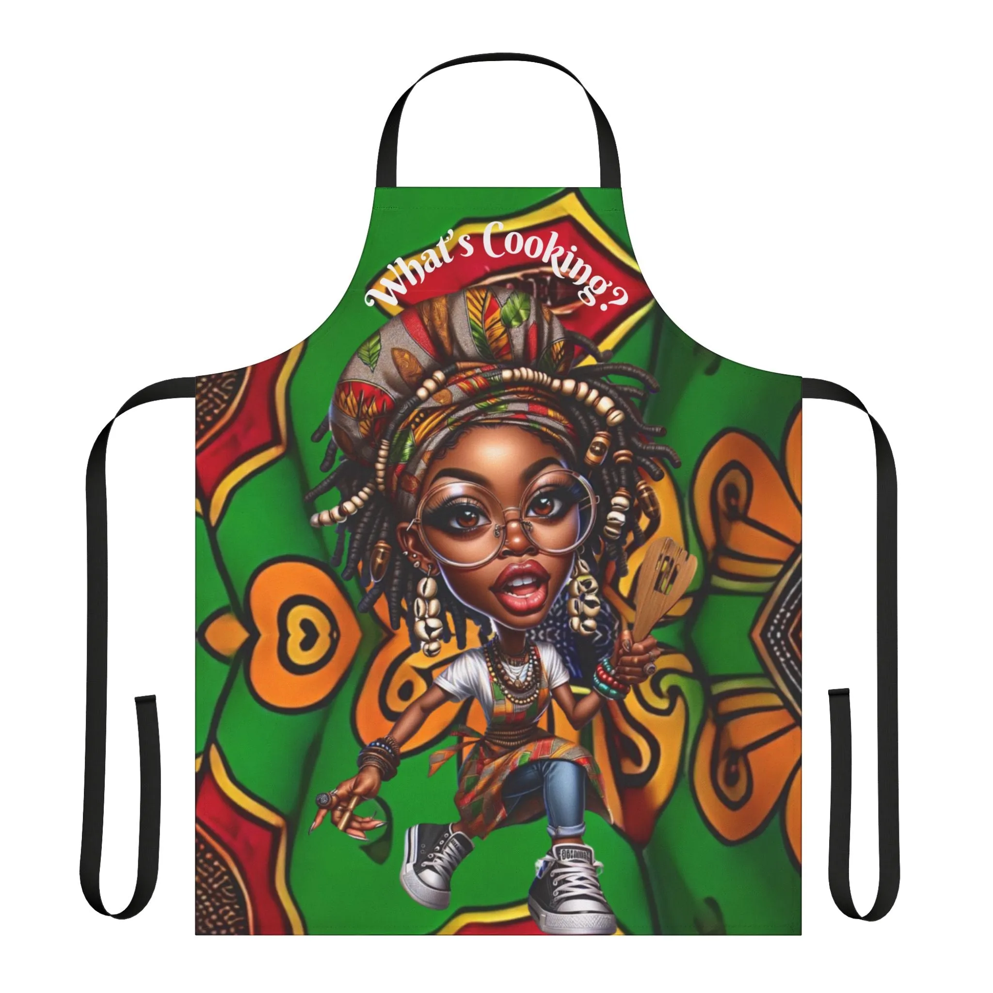 What's Cooking?Apron, 5-Color Straps (AOP) #WC6