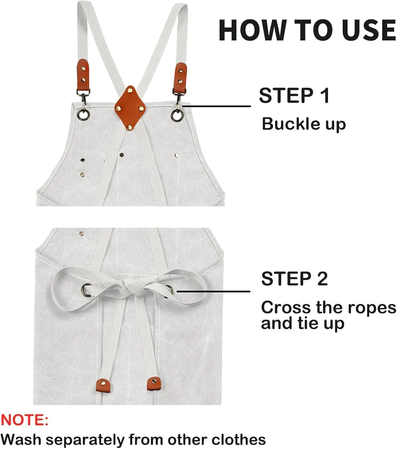 White Chef Aprons for Men Women with Large Pockets,Cotton Canvas Cross Back Apron,Kitchen Cooking Baking Bib Heavy Duty Adjustable Work Apron