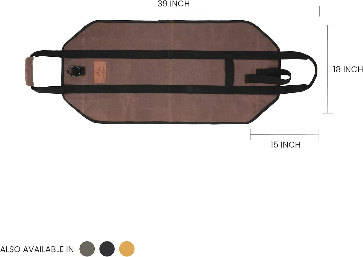 WHITEDUCK TUFF Large Firewood Carrier 21 Oz. Heavy Duty Waxed Canvas Log Carrier Holder for Fireplace, Carrying Wood Indoor & Outdoor (Brown, Diamond Shape (38" x 18"))