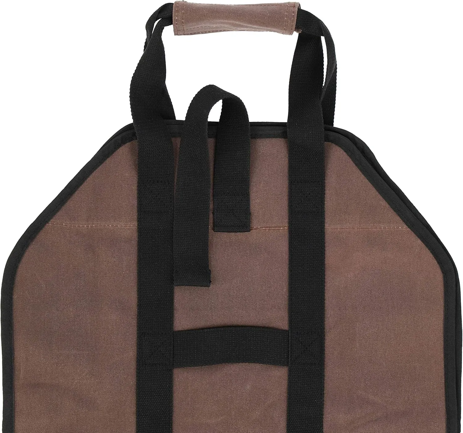 WHITEDUCK TUFF Large Firewood Carrier 21 Oz. Heavy Duty Waxed Canvas Log Carrier Holder for Fireplace, Carrying Wood Indoor & Outdoor (Brown, Diamond Shape (38" x 18"))