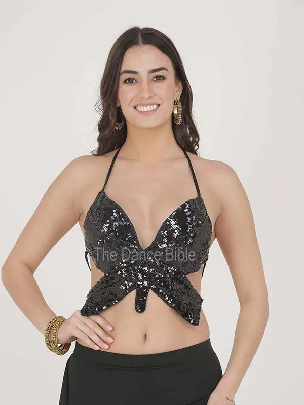 Women Butterfly Designer Belly Dance Tops