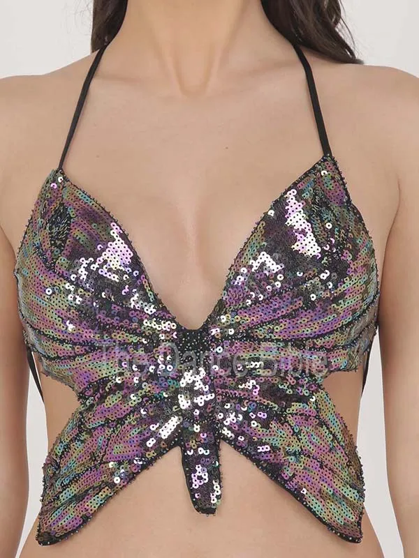 Women Butterfly Designer Belly Dance Tops