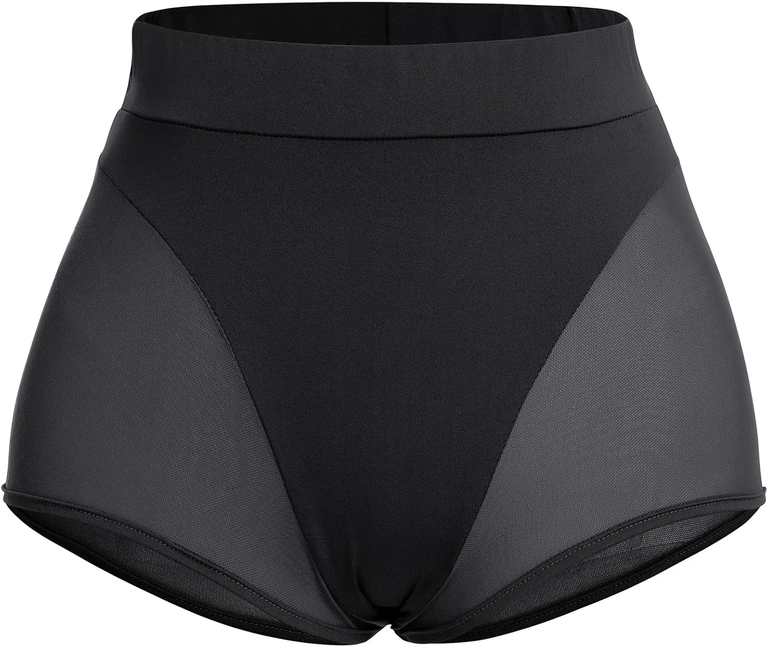 Women High Waist Mesh Tulle Spliced Activewear Yoga Shorts Dance Bottoms Rave Booty Shorts Mini Hot Pants