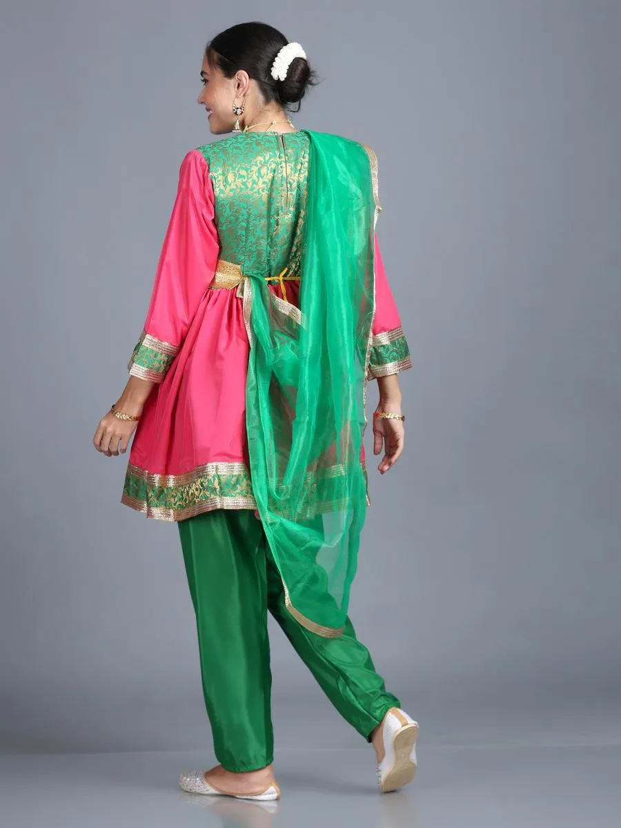 Women Kathak Dance Dress Anarkali Style Costume (One Size)